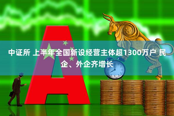 中证所 上半年全国新设经营主体超1300万户 民企、外企齐增长