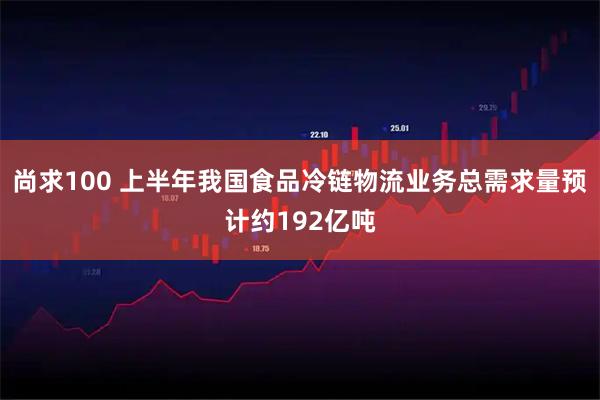 尚求100 上半年我国食品冷链物流业务总需求量预计约192亿吨
