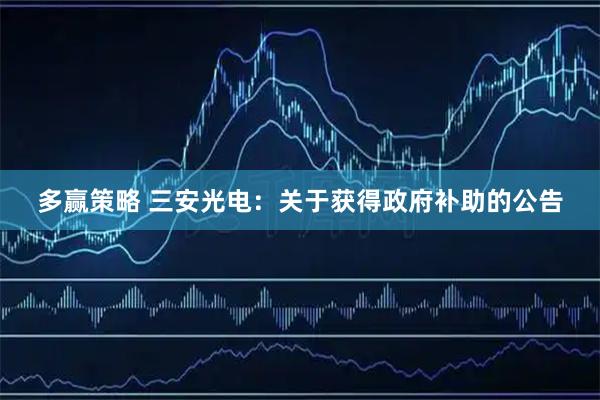 多赢策略 三安光电：关于获得政府补助的公告